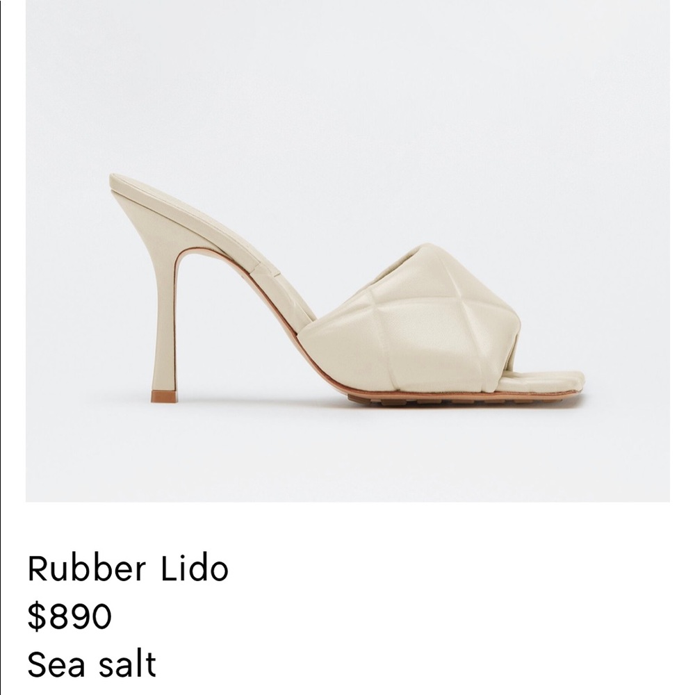 Bottega Veneta Lido Heels- Sea Salt Cream-NEW IN BOX 39.5